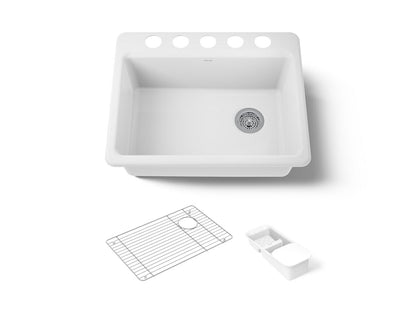 KOHLER K-8668-5UA2 Riverby 27" undermount single-bowl workstation kitchen sink