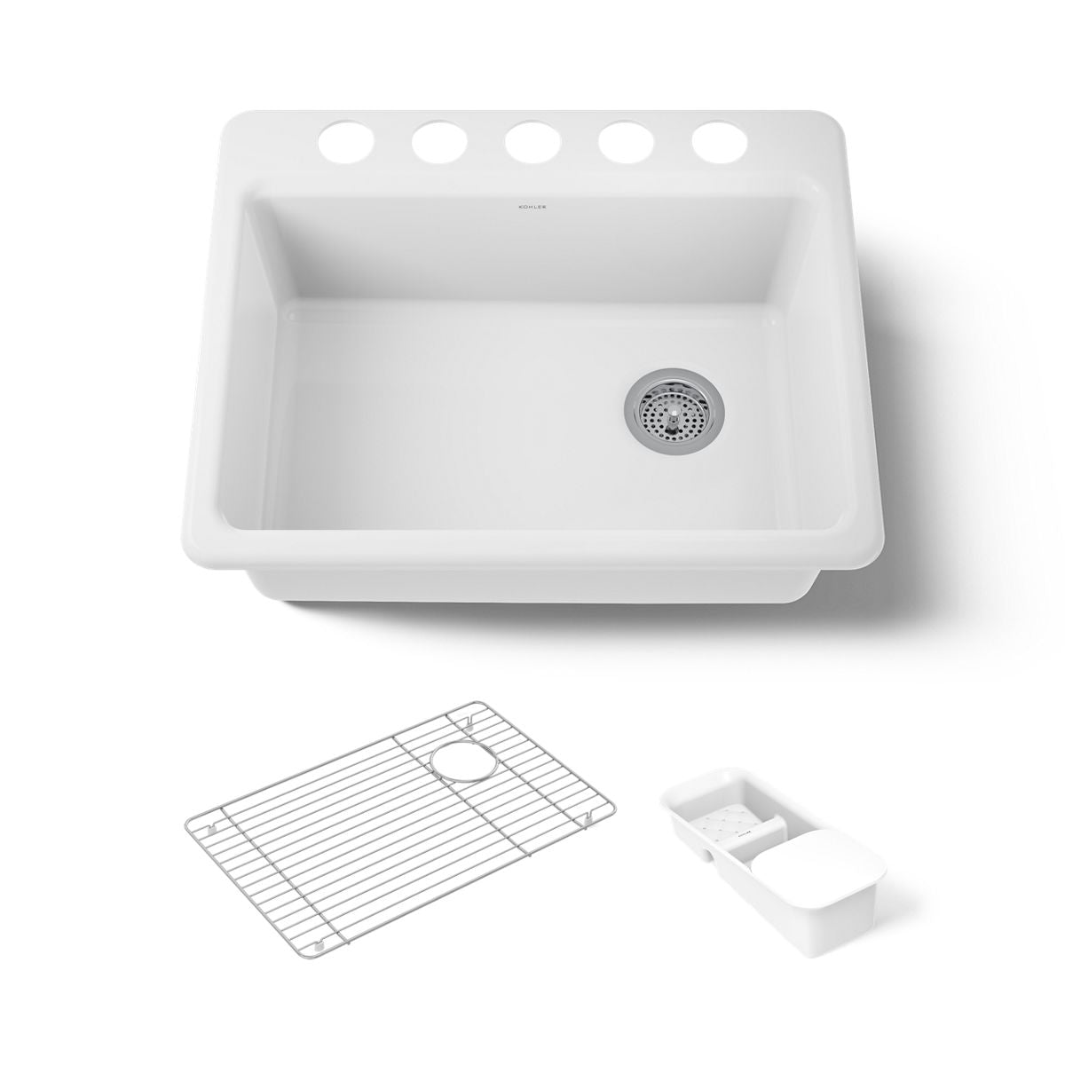 KOHLER K-8668-5UA2 Riverby 27" undermount single-bowl workstation kitchen sink