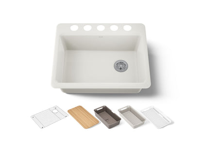 KOHLER Riverby 27" undermount single-bowl workstation kitchen sink