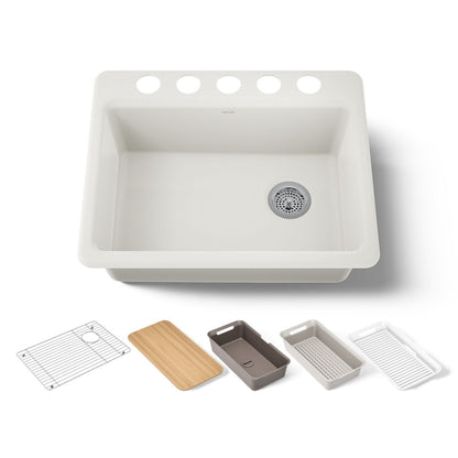 KOHLER Riverby 27" undermount single-bowl workstation kitchen sink