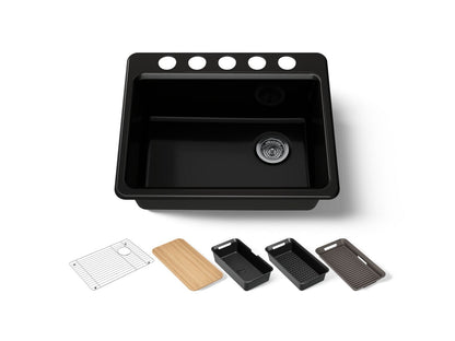 KOHLER Riverby 27" undermount single-bowl workstation kitchen sink