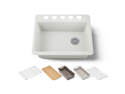 KOHLER Riverby 27" undermount single-bowl workstation kitchen sink