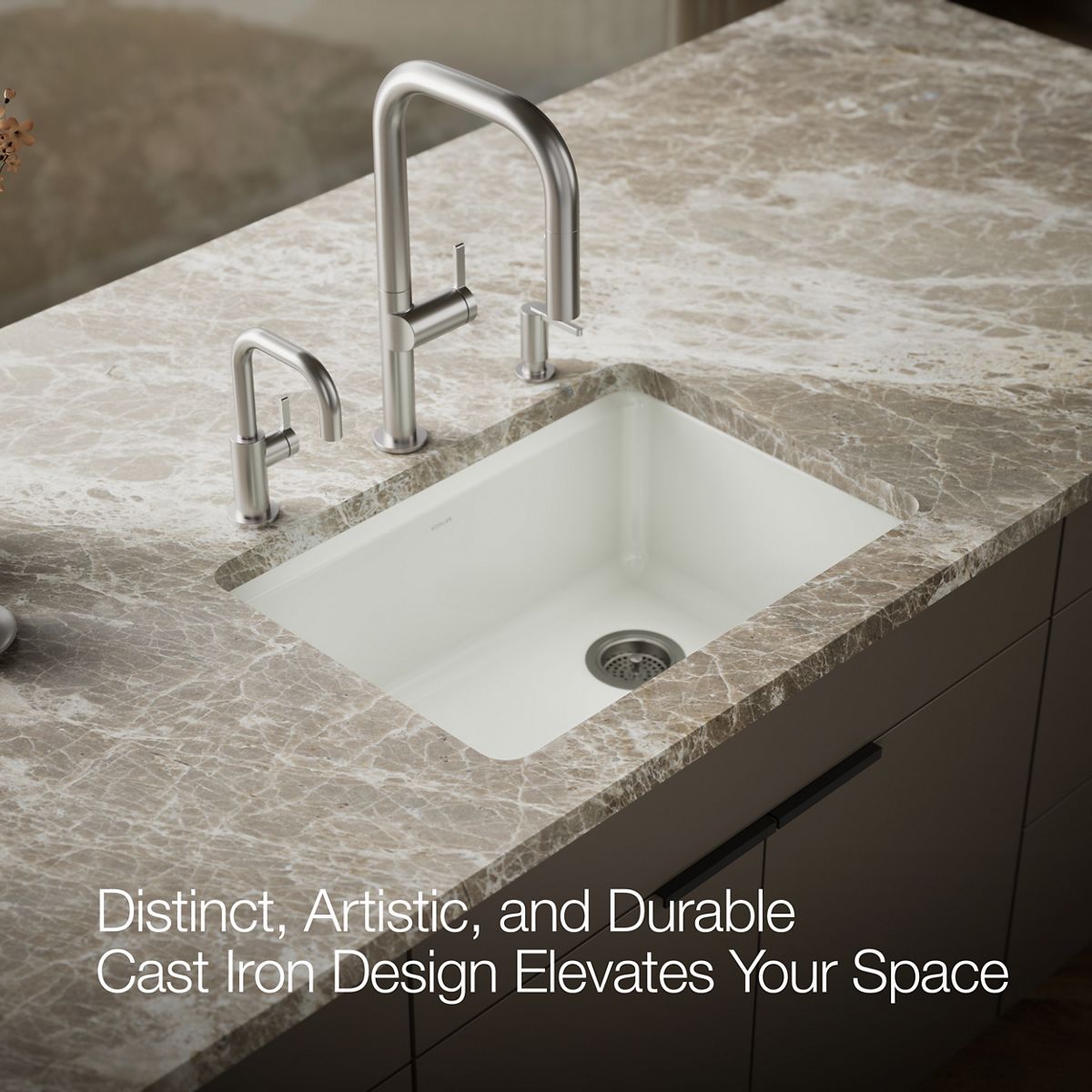 KOHLER Riverby 27" undermount single-bowl workstation kitchen sink