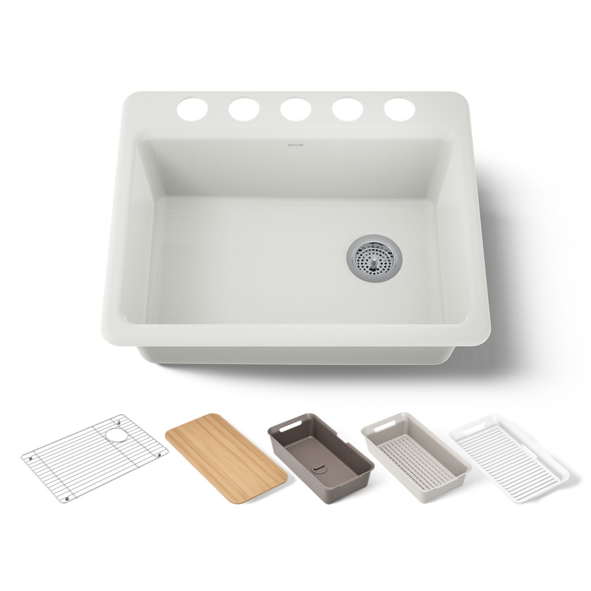 KOHLER Riverby 27" undermount single-bowl workstation kitchen sink