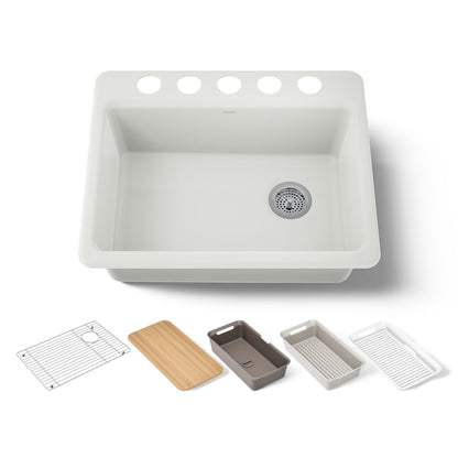 KOHLER Riverby 27" undermount single-bowl workstation kitchen sink