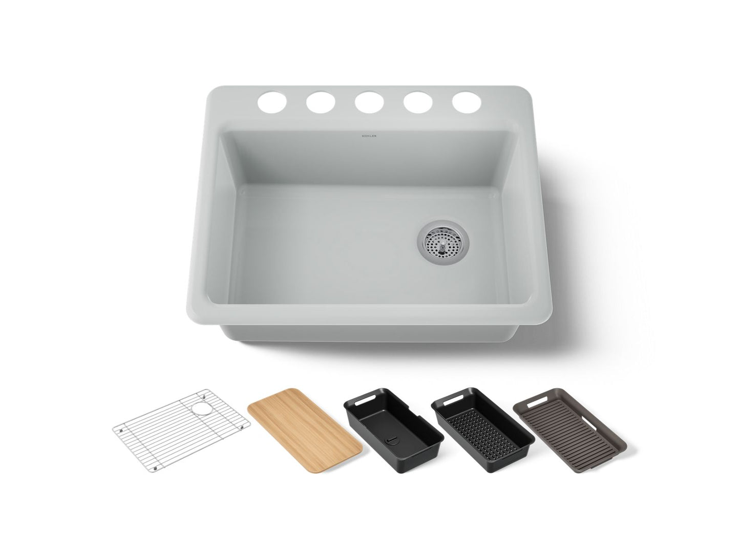 KOHLER Riverby 27" undermount single-bowl workstation kitchen sink