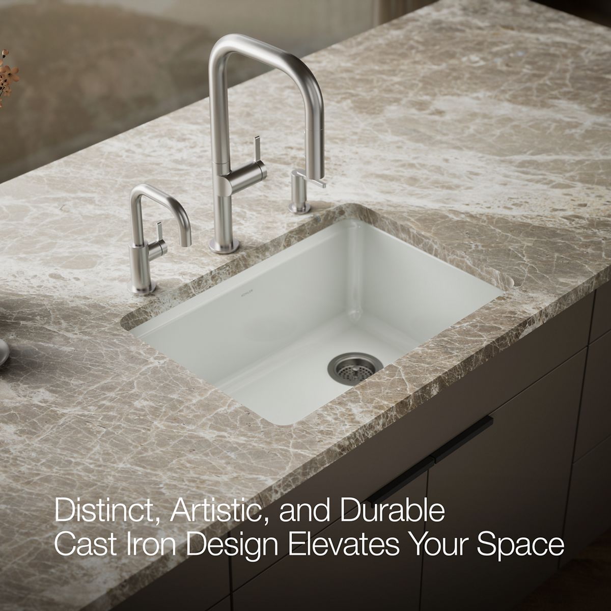KOHLER Riverby 27" undermount single-bowl workstation kitchen sink