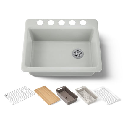 KOHLER Riverby 27" undermount single-bowl workstation kitchen sink
