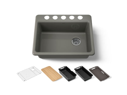 KOHLER Riverby 27" undermount single-bowl workstation kitchen sink