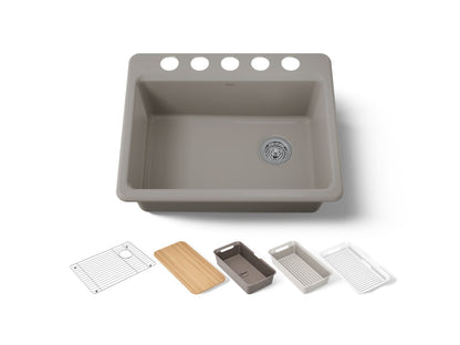 KOHLER Riverby 27" undermount single-bowl workstation kitchen sink