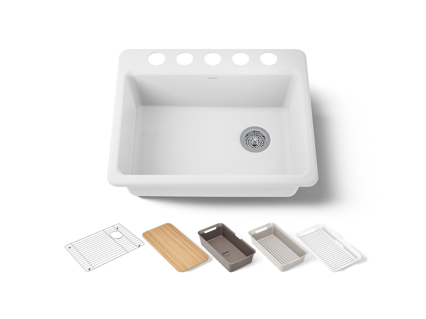 KOHLER Riverby 27" undermount single-bowl workstation kitchen sink