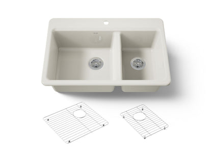 KOHLER Riverby 33" top-mount double-bowl kitchen sink