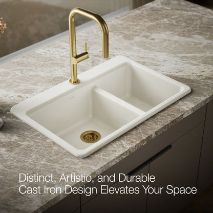 KOHLER Riverby 33" top-mount double-bowl kitchen sink