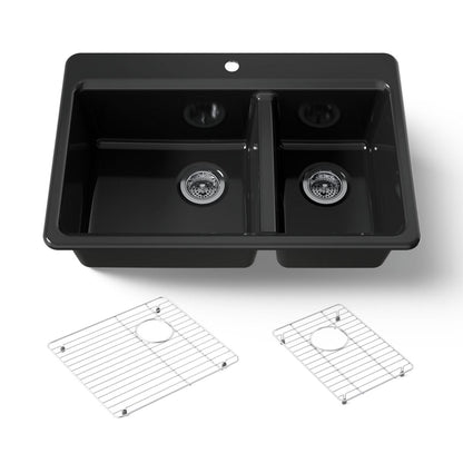 KOHLER Riverby 33" top-mount double-bowl kitchen sink