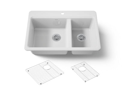 KOHLER Riverby 33" top-mount double-bowl kitchen sink