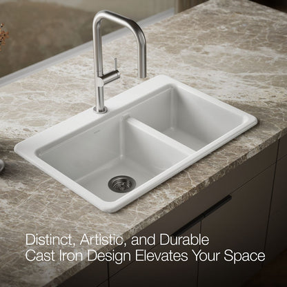 KOHLER Riverby 33" top-mount double-bowl kitchen sink