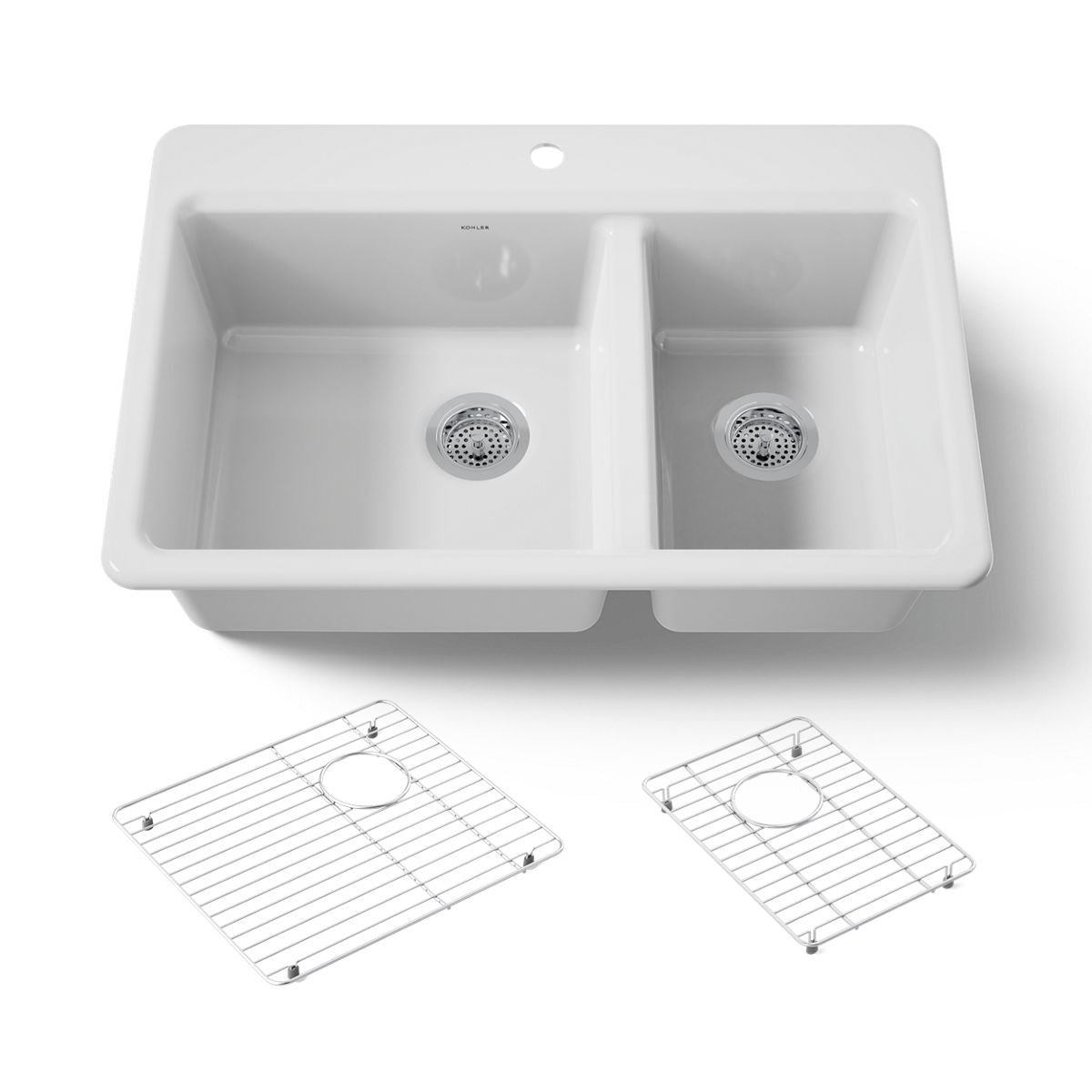 KOHLER Riverby 33" top-mount double-bowl kitchen sink