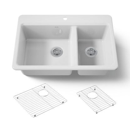 KOHLER Riverby 33" top-mount double-bowl kitchen sink