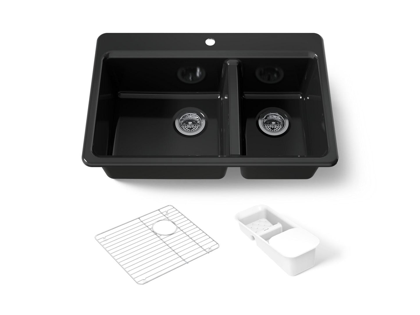KOHLER K-8669-1A2 Riverby 33" top-mount double-bowl workstation kitchen sink