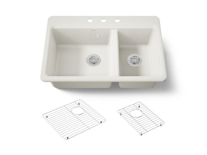 KOHLER Riverby 33" top-mount double-bowl kitchen sink