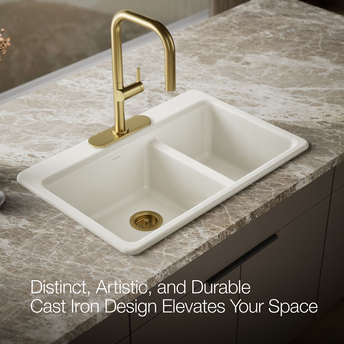 KOHLER Riverby 33" top-mount double-bowl kitchen sink