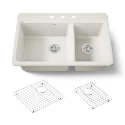 KOHLER Riverby 33" top-mount double-bowl kitchen sink