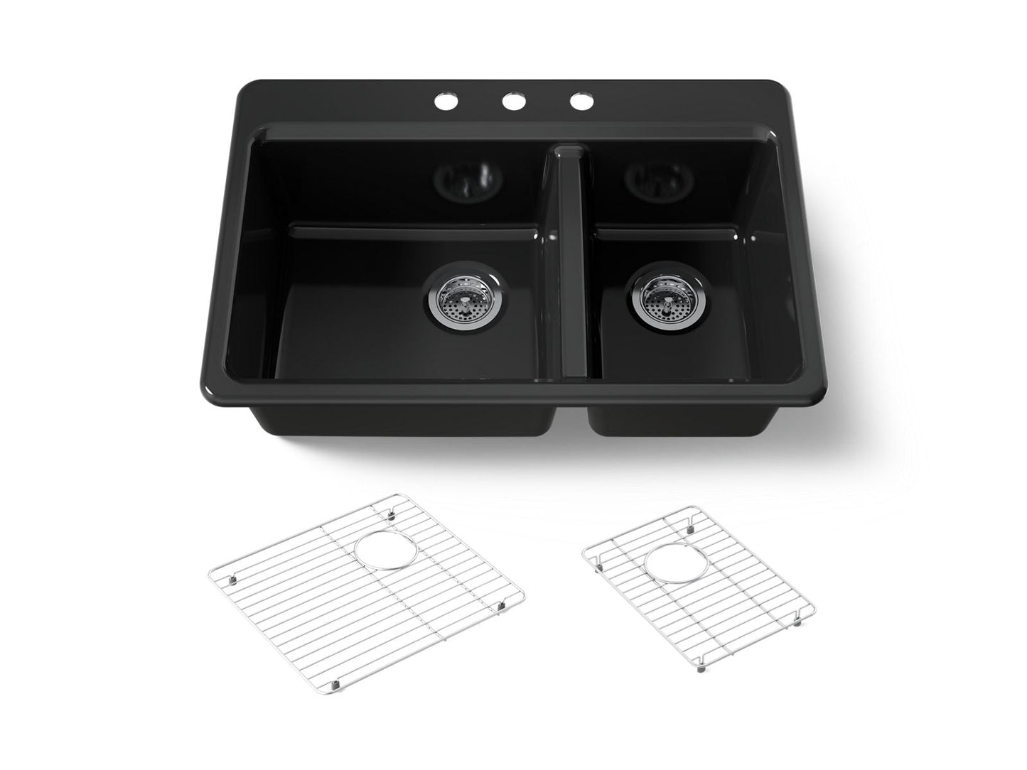 KOHLER Riverby 33" top-mount double-bowl kitchen sink