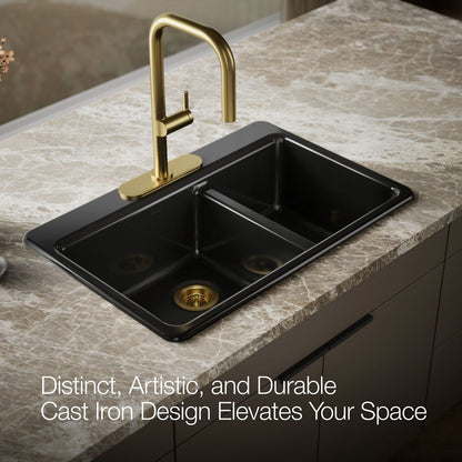 KOHLER Riverby 33" top-mount double-bowl kitchen sink