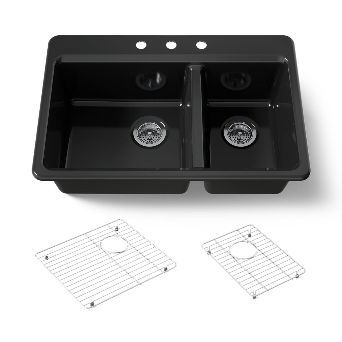 KOHLER Riverby 33" top-mount double-bowl kitchen sink
