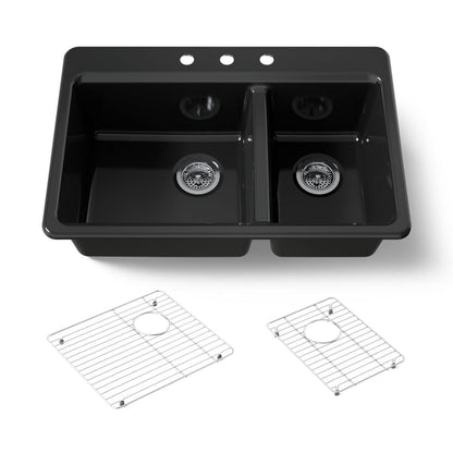 KOHLER Riverby 33" top-mount double-bowl kitchen sink
