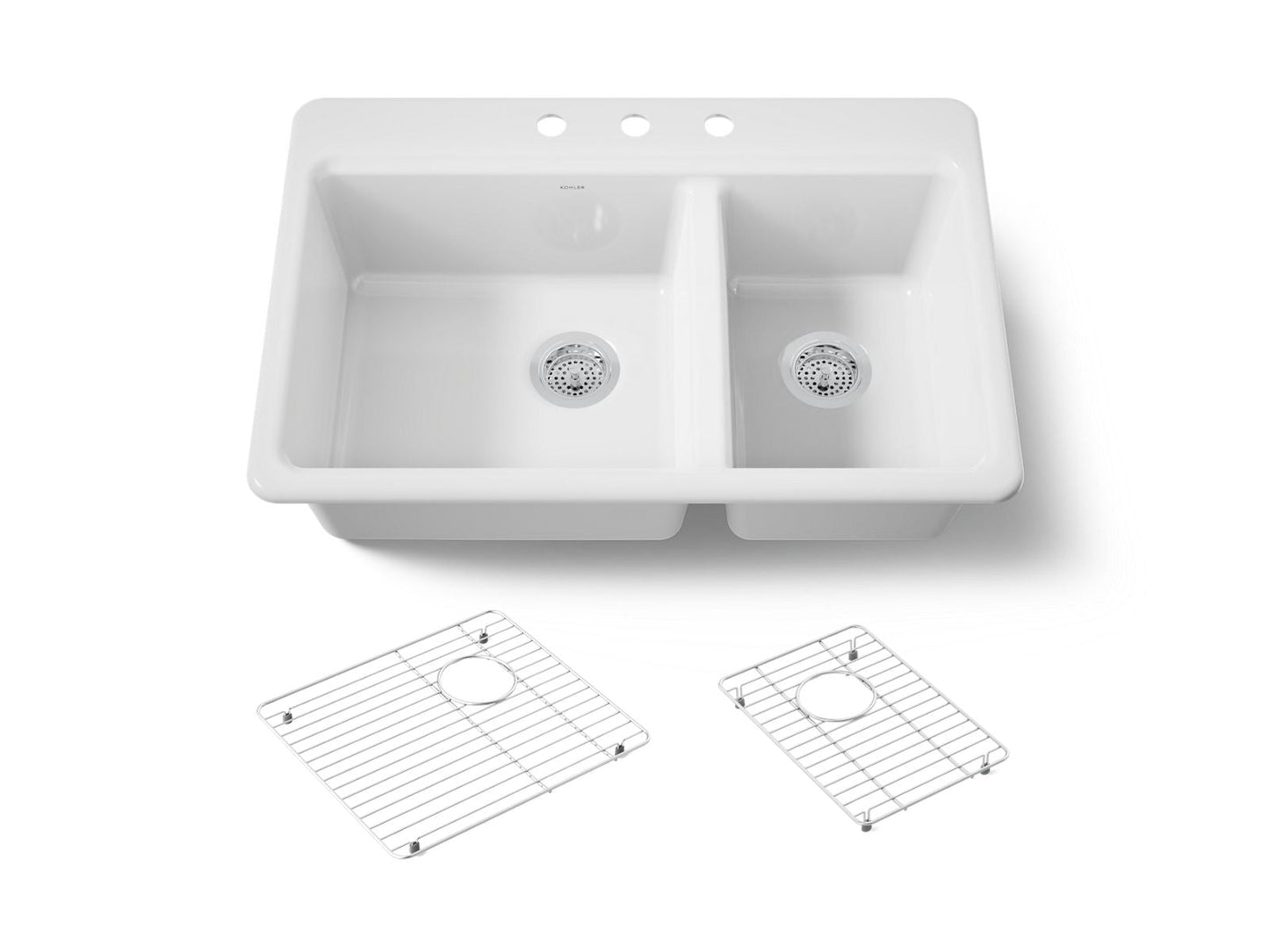KOHLER Riverby 33" top-mount double-bowl kitchen sink