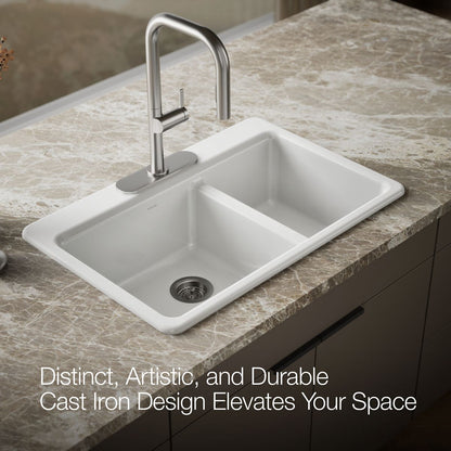 KOHLER Riverby 33" top-mount double-bowl kitchen sink