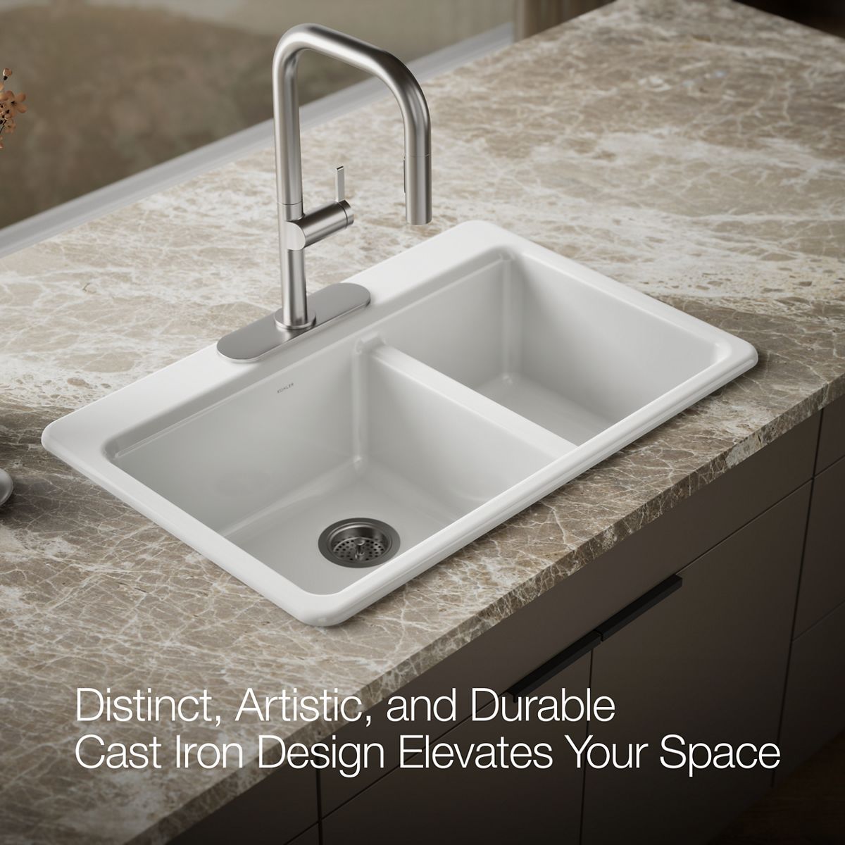 KOHLER Riverby 33" top-mount double-bowl kitchen sink
