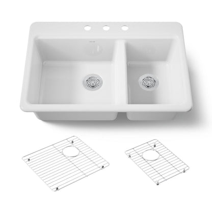 KOHLER Riverby 33" top-mount double-bowl kitchen sink