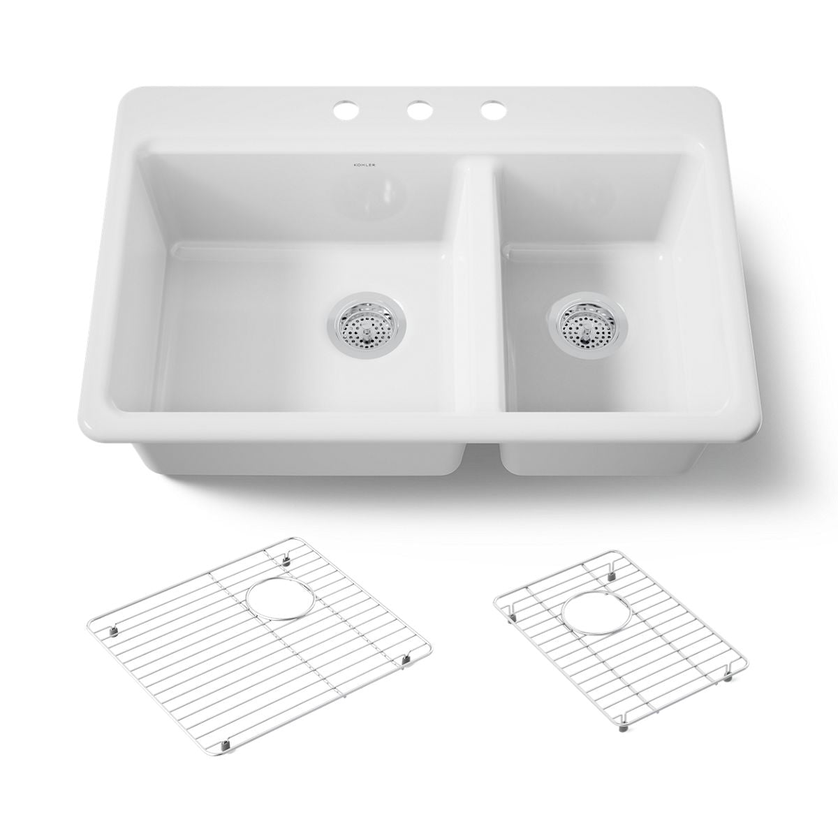 KOHLER Riverby 33" top-mount double-bowl kitchen sink