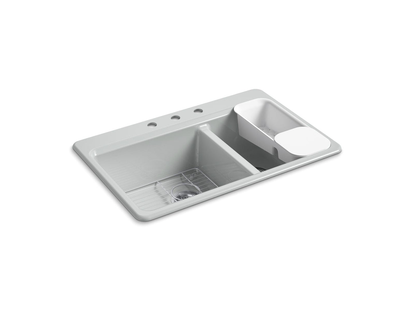 KOHLER K-8669-3A2 Riverby 33" top-mount double-bowl workstation kitchen sink
