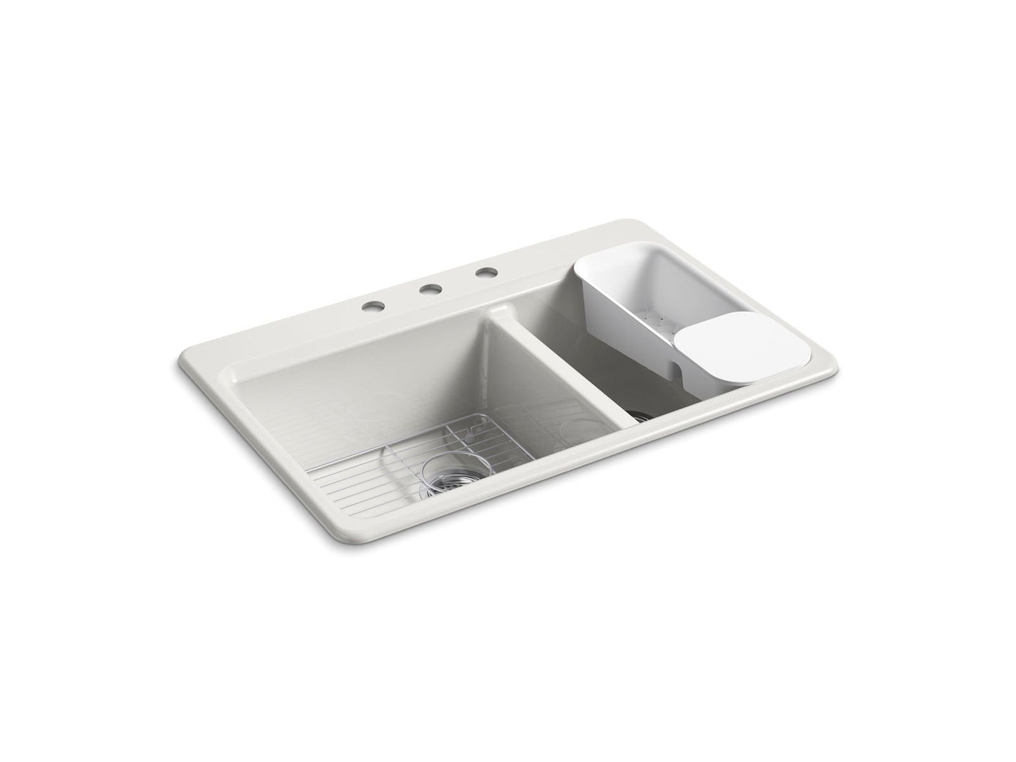 KOHLER K-8669-3A2 Riverby 33" top-mount double-bowl workstation kitchen sink