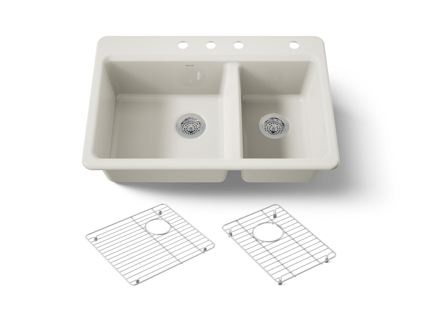 KOHLER Riverby 33" top-mount double-bowl kitchen sink