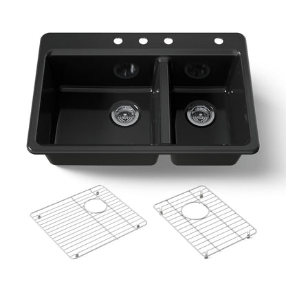 KOHLER Riverby 33" top-mount double-bowl kitchen sink