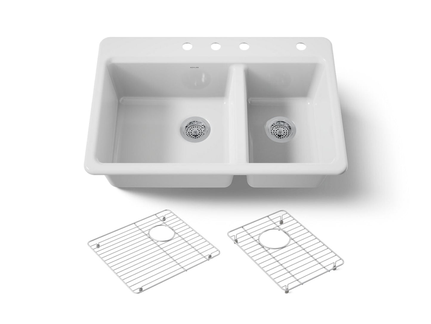 KOHLER Riverby 33" top-mount double-bowl kitchen sink
