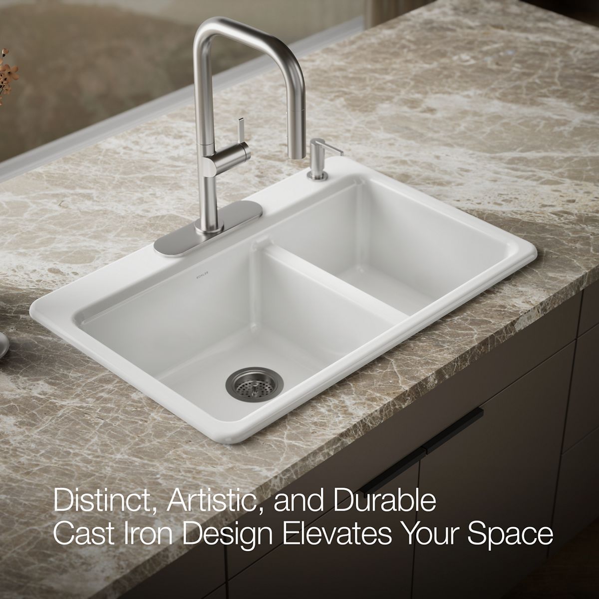 KOHLER Riverby 33" top-mount double-bowl kitchen sink