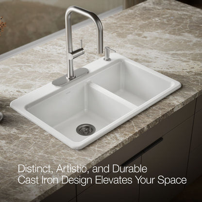 KOHLER Riverby 33" top-mount double-bowl kitchen sink