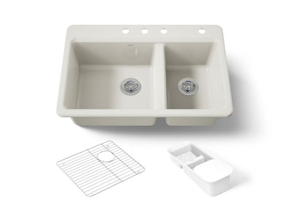 KOHLER K-8669-4A2 Riverby 33" top-mount double-bowl workstation kitchen sink