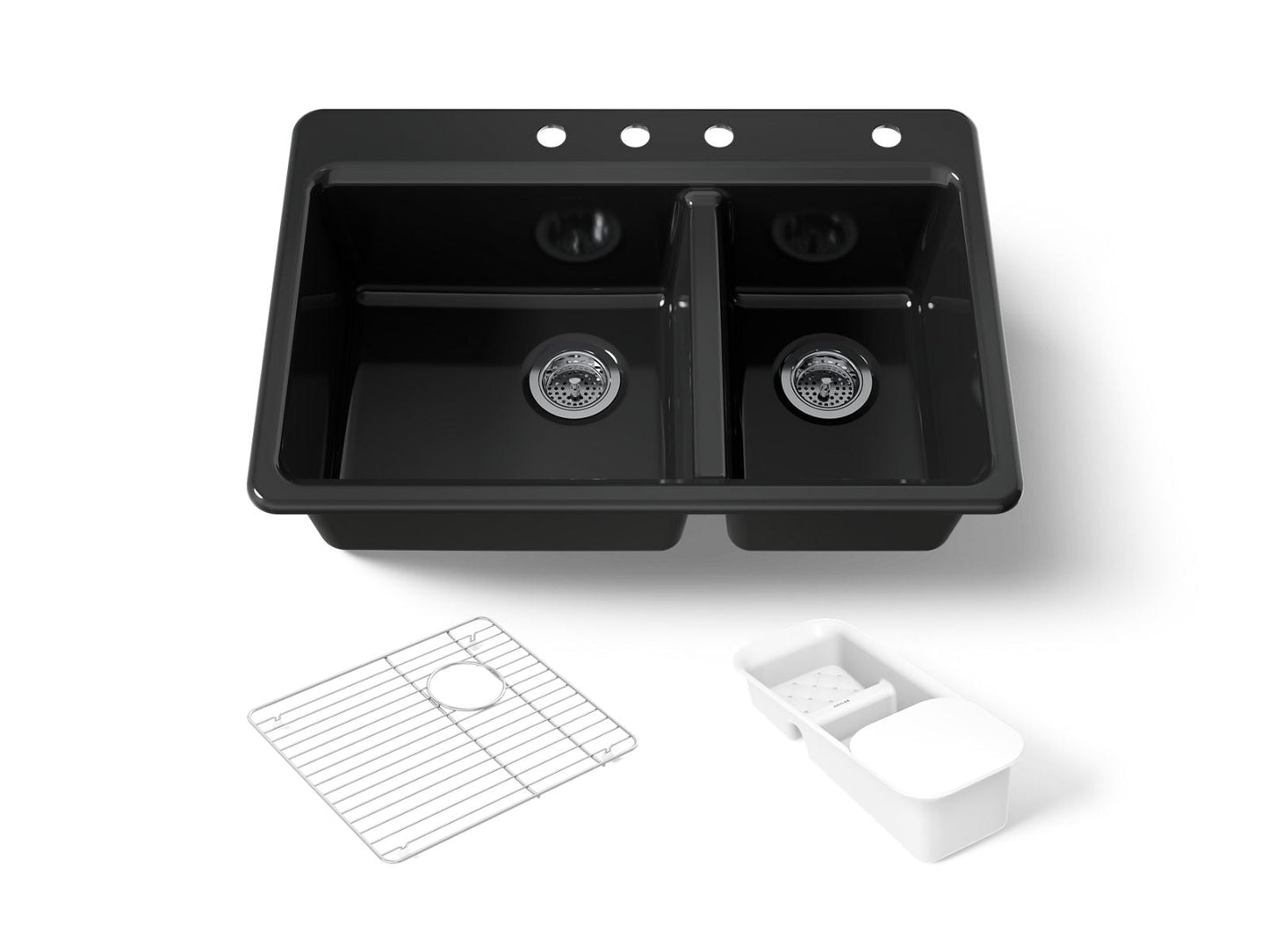 KOHLER K-8669-4A2 Riverby 33" top-mount double-bowl workstation kitchen sink