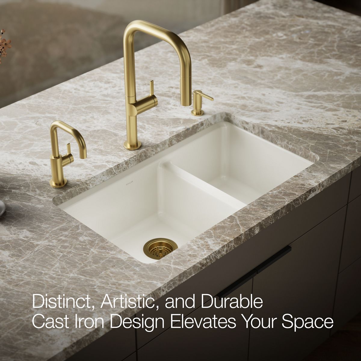 KOHLER Riverby 33" undermount double-bowl kitchen sink