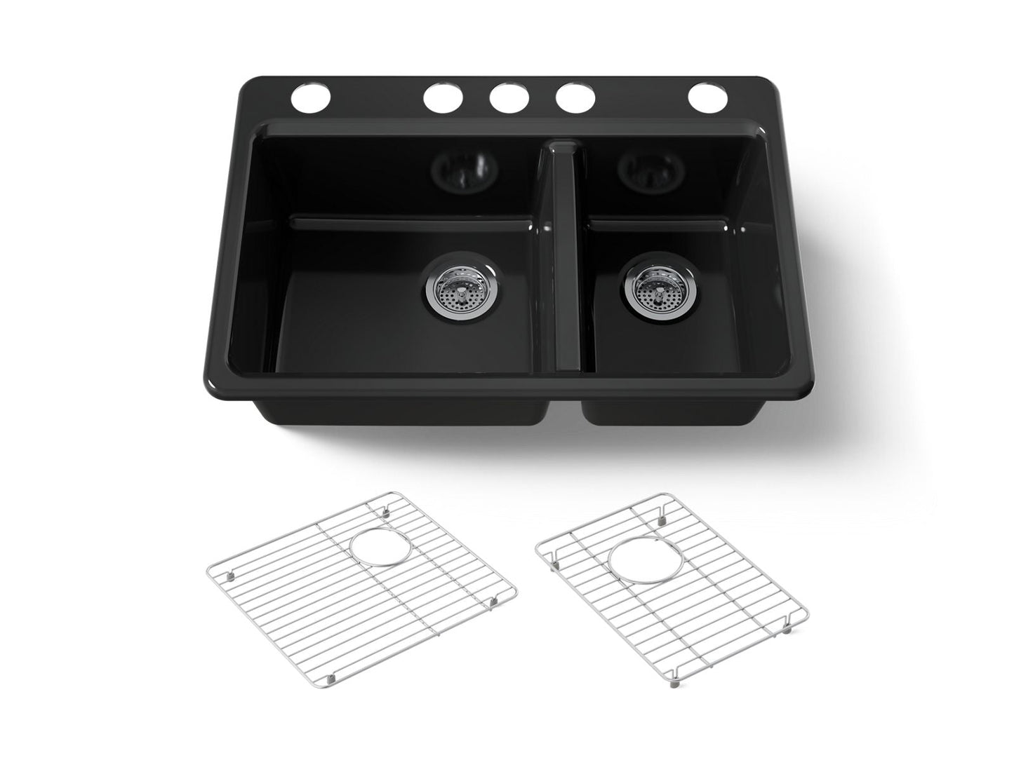 KOHLER Riverby 33" undermount double-bowl kitchen sink