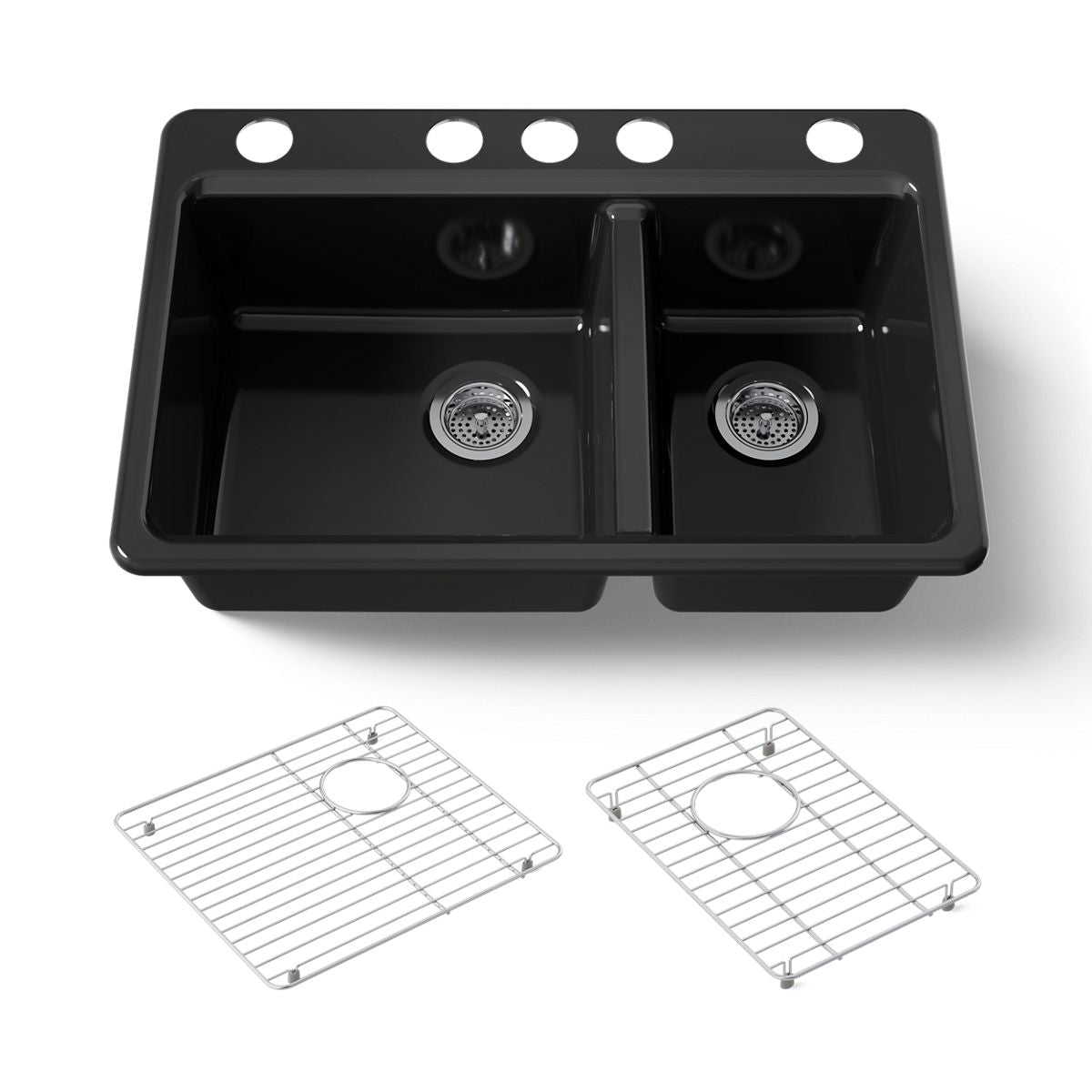 KOHLER Riverby 33" undermount double-bowl kitchen sink