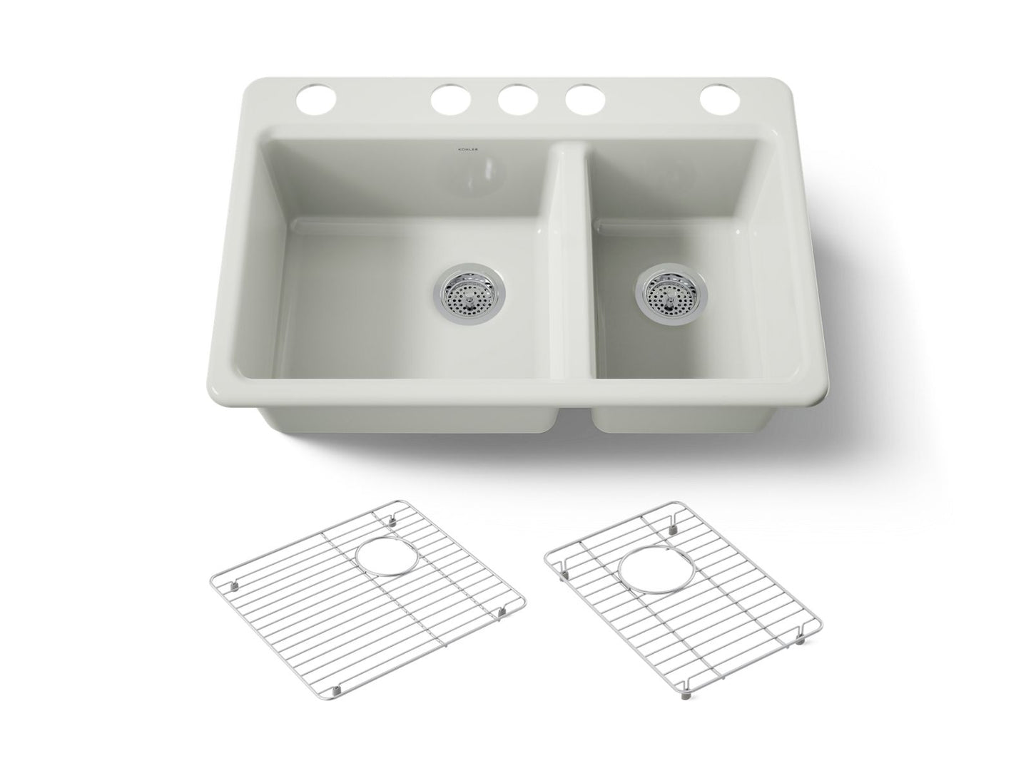 KOHLER Riverby 33" undermount double-bowl kitchen sink