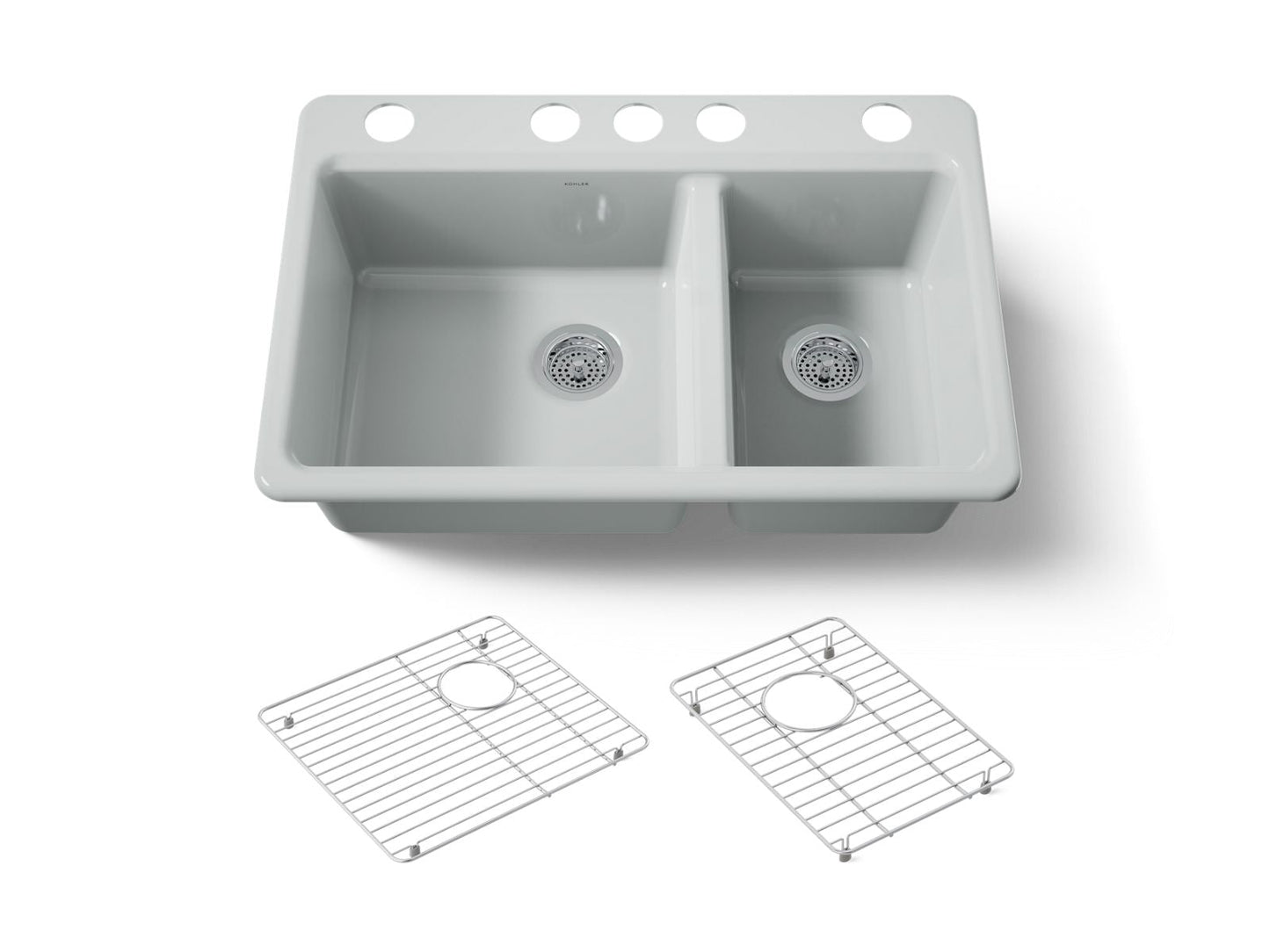 KOHLER Riverby 33" undermount double-bowl kitchen sink