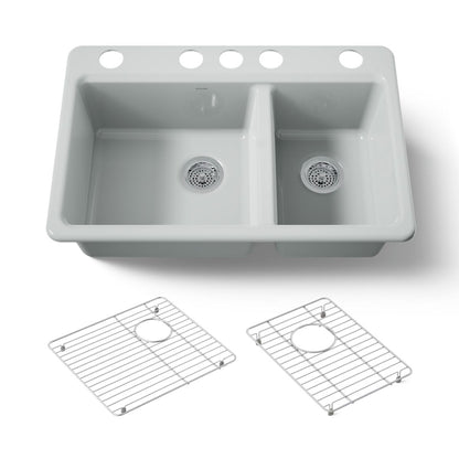 KOHLER Riverby 33" undermount double-bowl kitchen sink